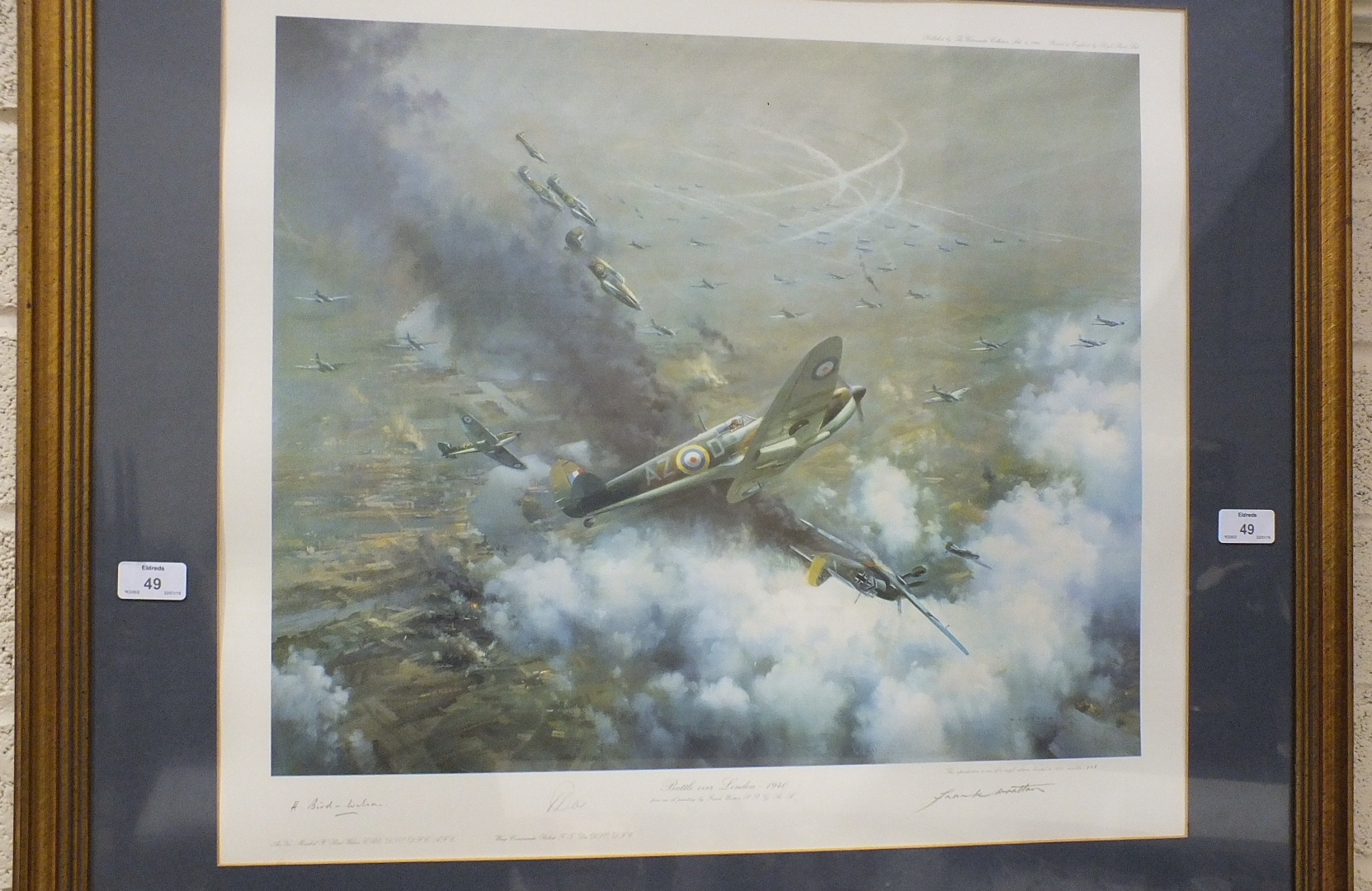 After Frank Wootton, 'Battle over London - 1940', a limited-edition coloured print, signed in pencil