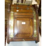 A late-Victorian mahogany coal box fitted with brass hinges, mounts and handle, 34.5cm wide, 34cm