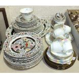 Twenty-six pieces of Ashworth Bros real ironstone floral-decorated dinnerware, nineteen pieces of