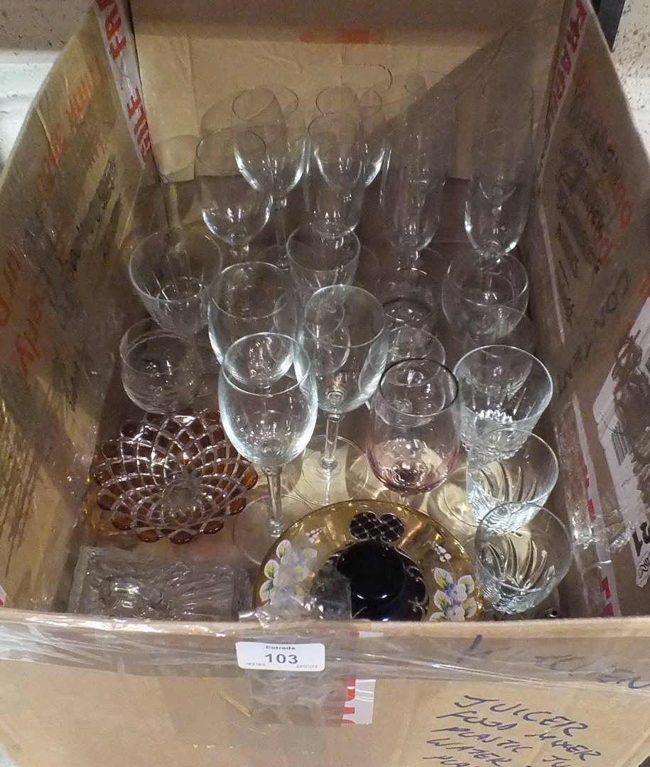 A collection of cut glass and other glassware, including a ship's decanter, five other decanters, - Image 2 of 2