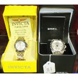A gentleman's Invicta Water Resist Tritnite wrist watch, model number 2875, boxed with paperwork and
