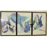 After Peter Kitchell, 'Human Limits', a triptych of abstract prints, each 97 x 62cm, together with a