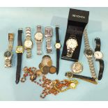 A Seiko Diamatic wrist watch, a gent's Seiko automatic day/date wrist watch and other wrist