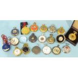 A quantity of modern ornamental pocket watches, (a/f), (18).