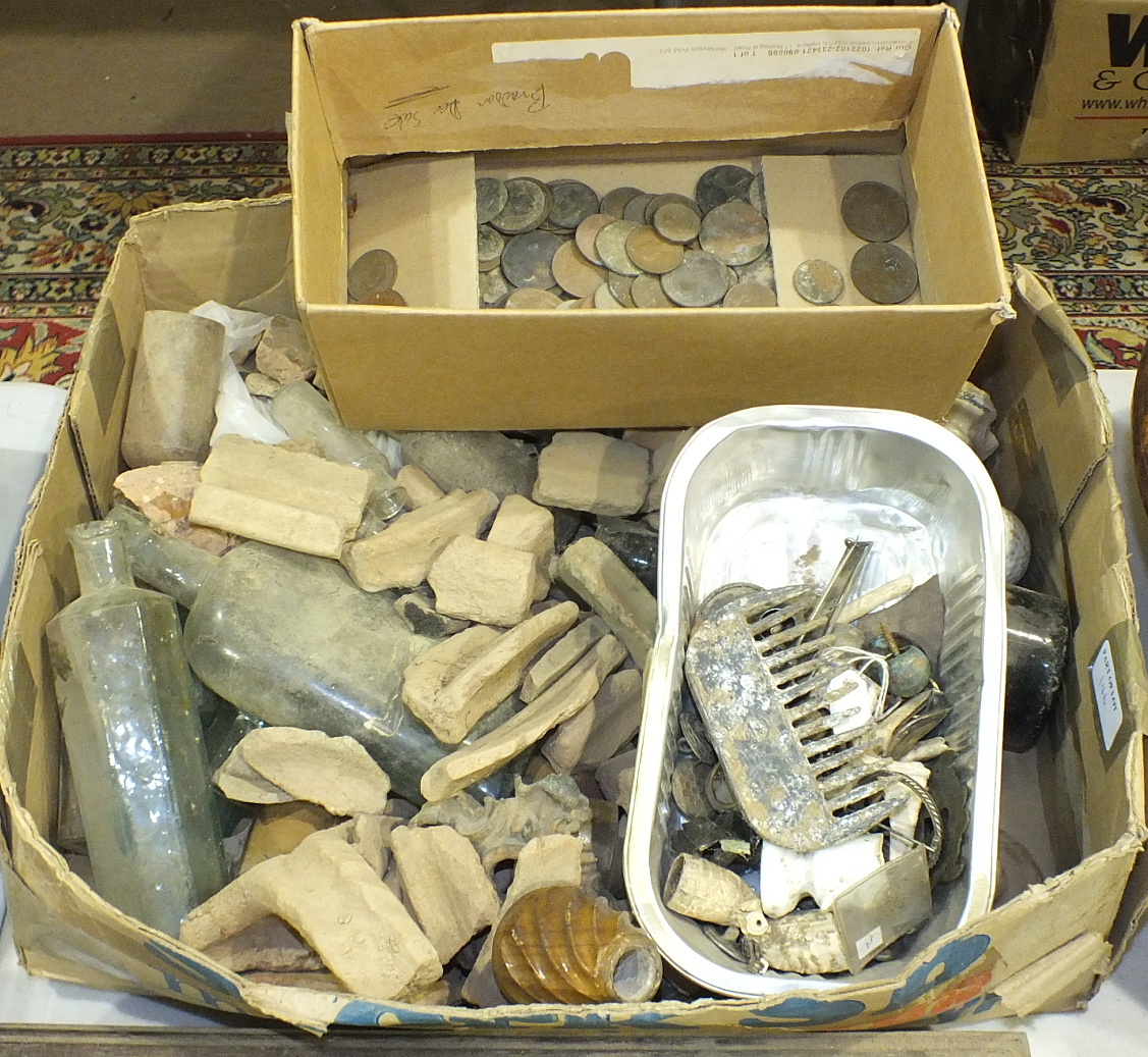 A large collection of field walking finds, including pottery, bottles, metalware and a collection of