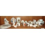 Eighteen pieces of various crested china, including Arcadian Jester (Maidstone) and Goss 1887