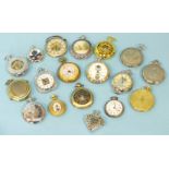 A quantity of modern ornamental pocket watches, (a/f), (18).