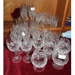 A part-suite of cut-glass drinking glasses.