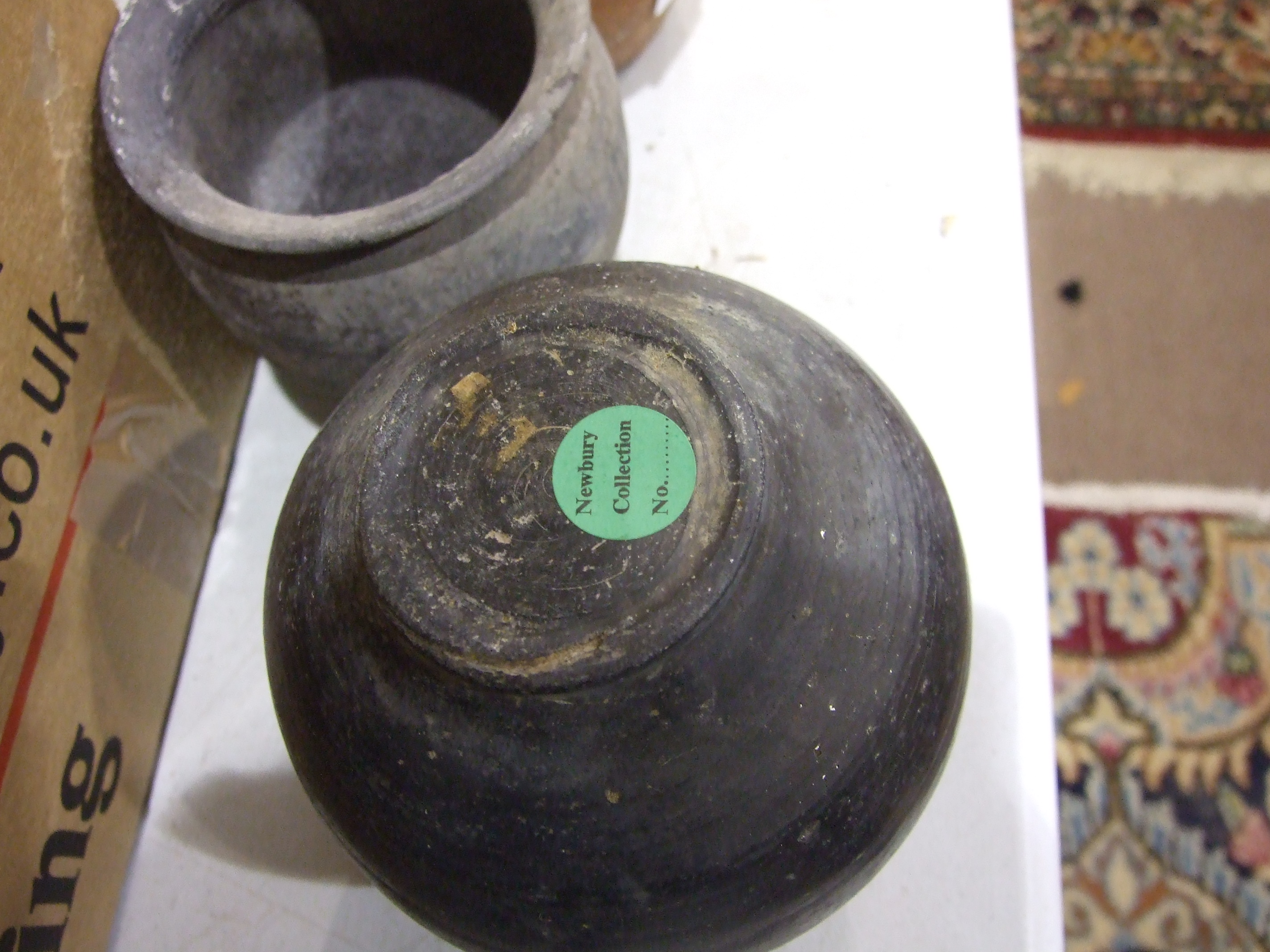 A collection of archaeological dig pottery finds, some with 'Newbury Collection' stickers. - Image 5 of 6