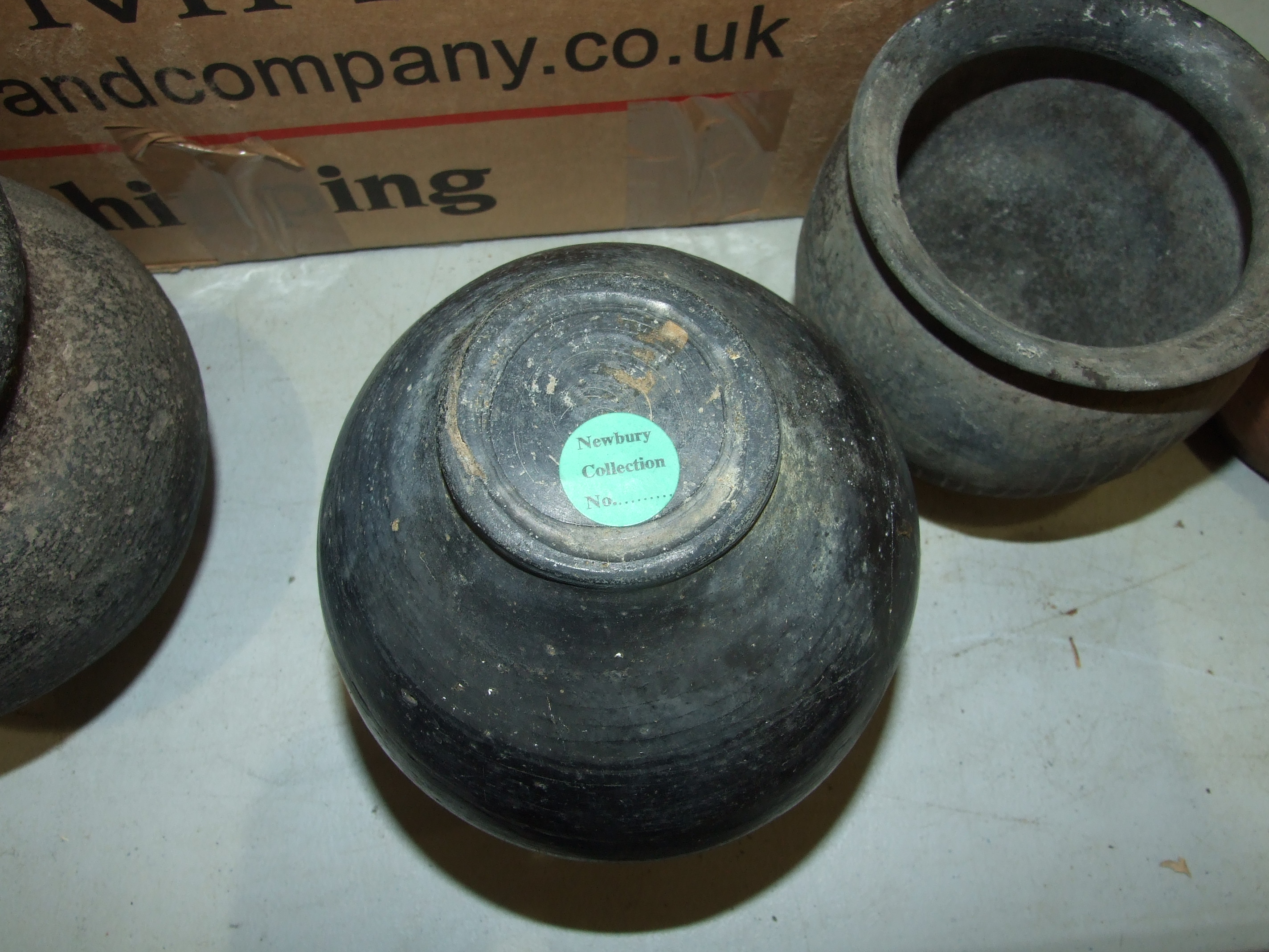 A collection of archaeological dig pottery finds, some with 'Newbury Collection' stickers. - Image 4 of 6