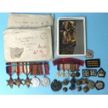 A WWII group of five medals awarded to Lt Col S Belfield: War and Defence Medals, 1939-45, Africa