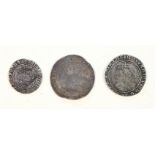 Two Edward VI hammered silver shillings and a Henry VIII silver groat, (a/f), (3).