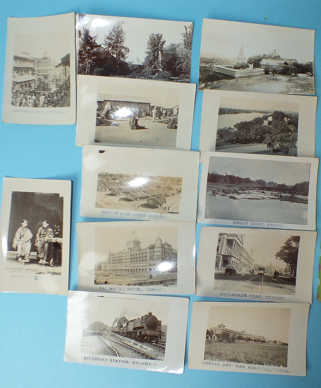 Approximately 580 foreign topographical postcards, including 12 RPs of Poona and Bombay c1917.