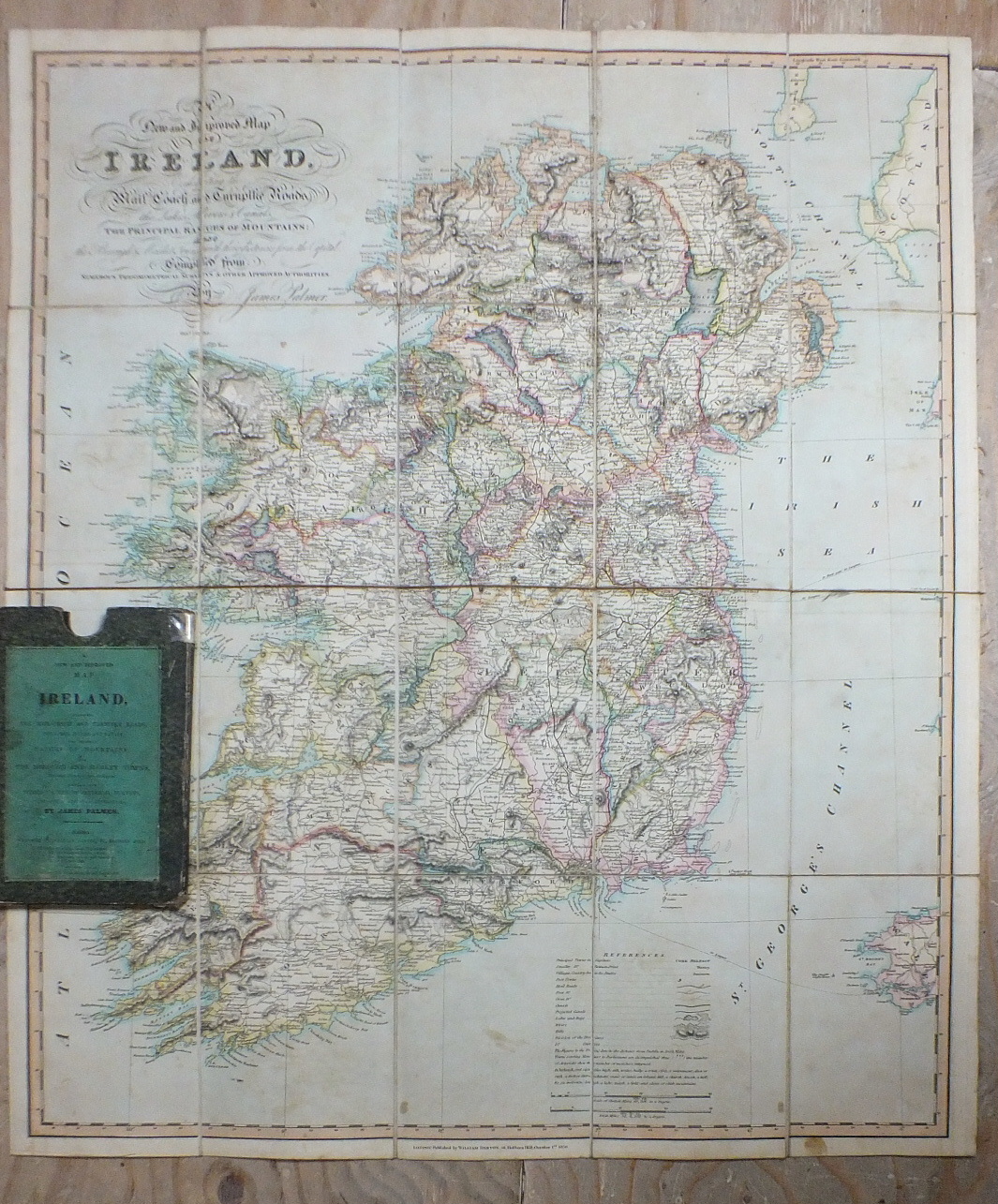 Palmer (James), "A New and Improved Map of Ireland Exhibiting the Mail-Coach and Turnpike Roads, the