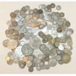 A collection of approximately 300 20th century silver threepence and other British coinage.