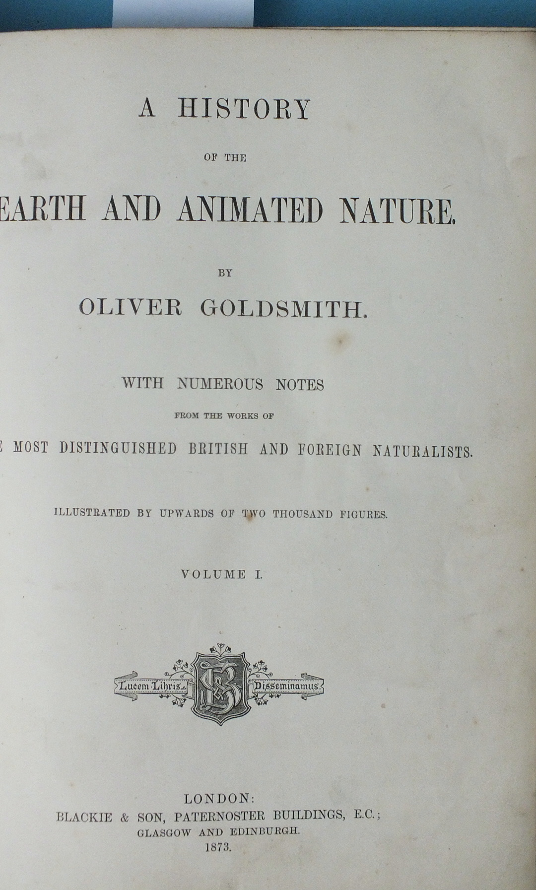Goldsmith (Oliver), A History of the Earth and Animated Nature, 2 vols, hd col vig tps, plts, some - Image 2 of 3