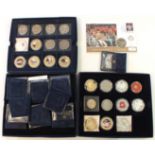 A collection of various Westminster Mint cupro-nickel commemorative coins, approximately 30.