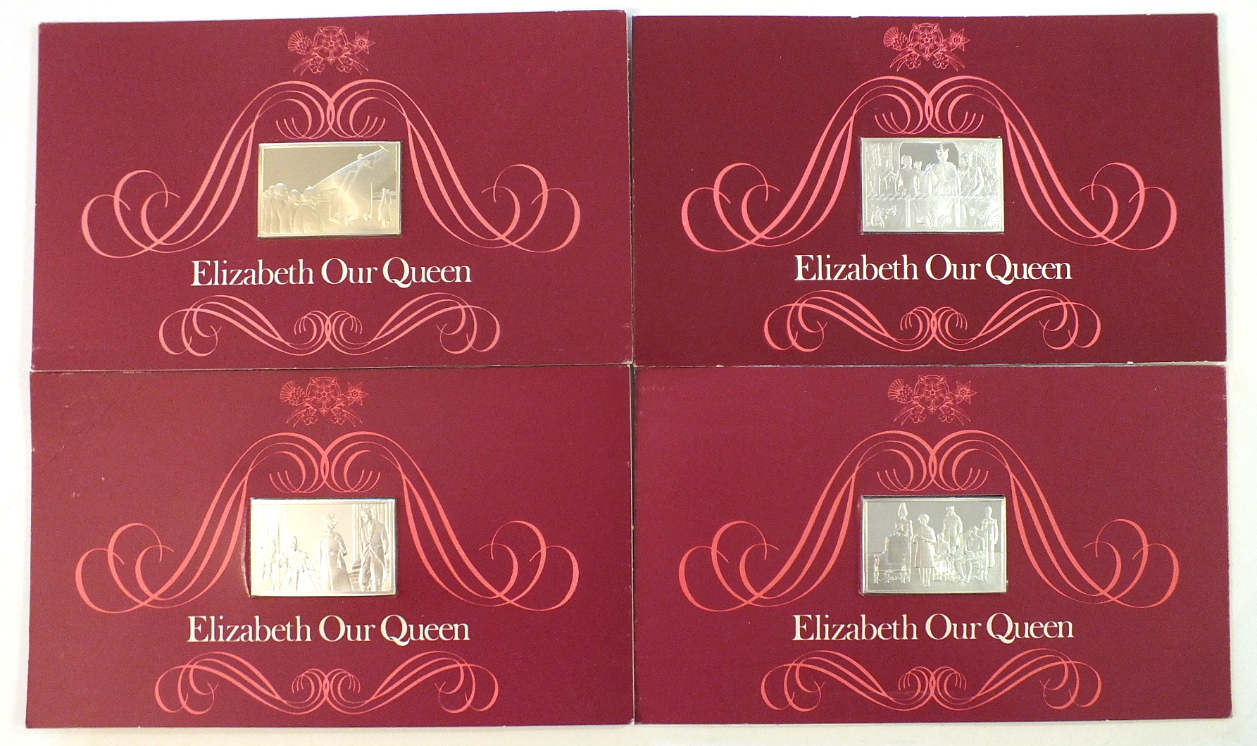 John Pinches, twenty-five 'Elizabeth Our Queen' sterling silver ingots on cards, no presentation