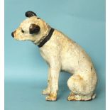 An early-20th century cast iron model of Nipper, the HMV dog, 35.5cm high.