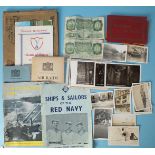 A small amount of ephemera, to include: 30 postcards including a set of 10 coal mining cards, 14