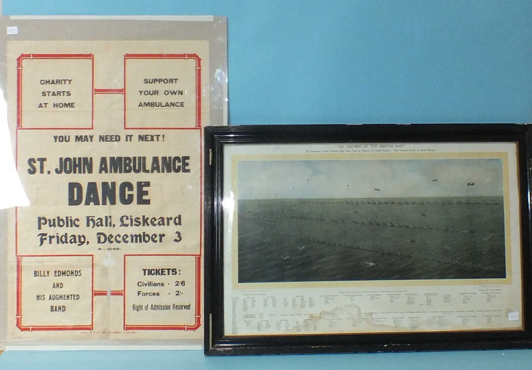 A 1943 poster "St John Ambulance Dance, Public Hall, Liskeard, Friday December 3, Billy Edmonds - Image 4 of 4