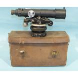 E R Watts & Son, London, a bronze theodolite, numbered 51659, finished black with levelling bubble