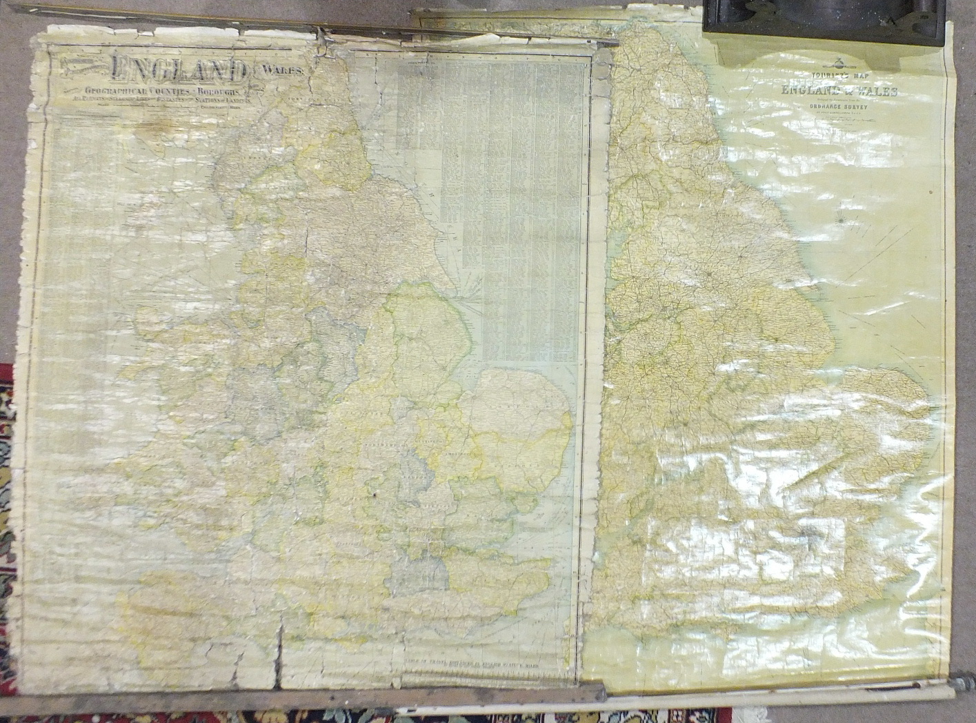 Bacon's Excelsior Map of Devon & Cornwall, showing Railways, Roads and Elevations, linen-backed, - Image 2 of 2