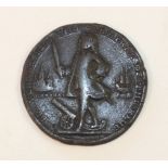 A bronze medal, unsigned, Capture of Porto Bello, obv. full-length figure of Admiral Vernon facing