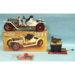 Mamod, SA1 Steam Roadster, boxed, (has been steamed) and an MN2 Stationary Steam Engine, (no