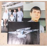 Three Star Trek posters dated '1980 Paramount Pictures Corporation': Enterprise; Spock; Capt.