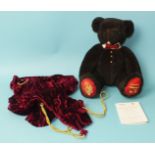Hermann, a limited-edition teddy bear The Imperial Bear, no.76 of 206, dark brown mohair with