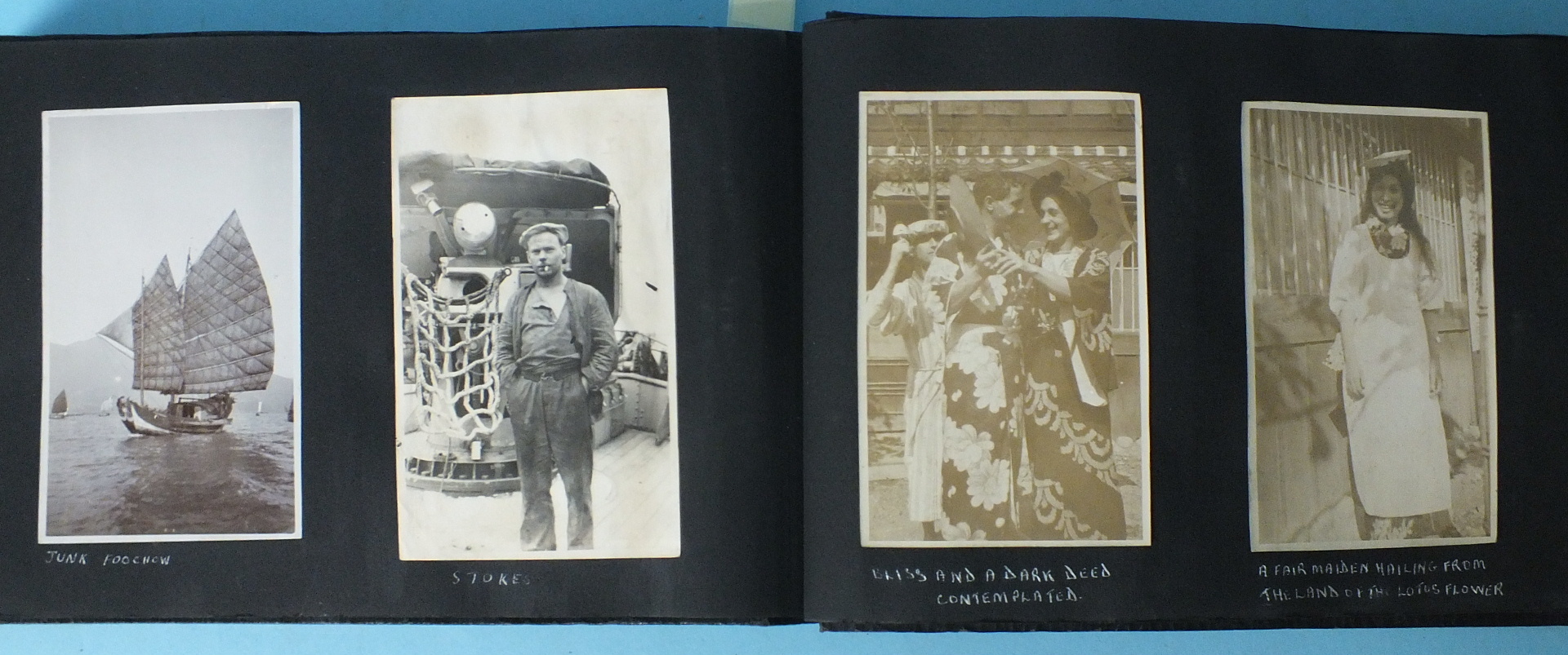 An album of 180 photographs taken during HMS Magnolia's tour, China and Japan 1921-23, showing