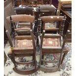 A collection of eight Victorian mahogany dining chairs.