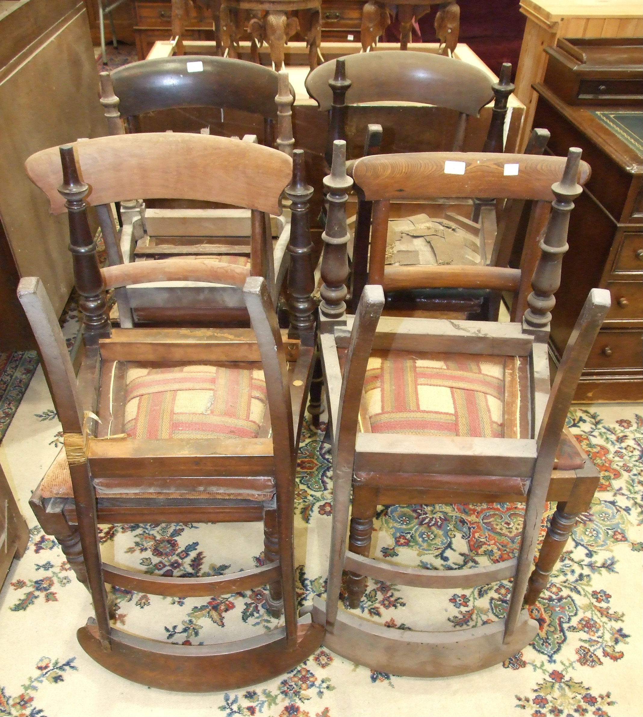 A collection of eight Victorian mahogany dining chairs. - Image 2 of 2