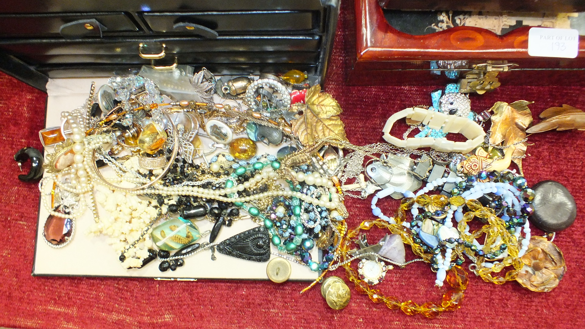 A quantity of costume jewellery and three jewellery boxes. - Image 2 of 2