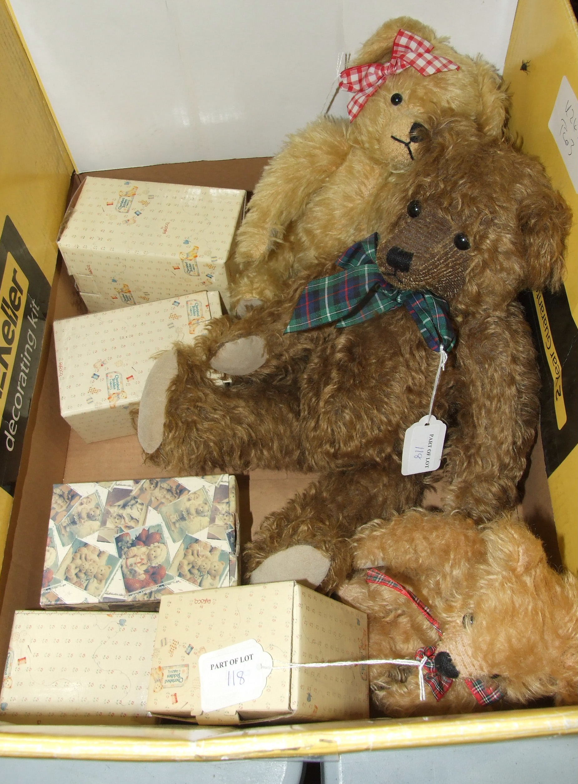 Three Deans Rag Book Co. for Past Times teddies, 36cm, 28cm and 22cm and five 'Cherished Teddies' - Image 2 of 2