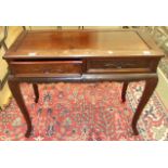 A modern Oriental rosewood side table having two frieze drawers, 87cm wide.