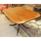 A reproduction breakfast table in the George III taste, 140 x 105cm.