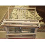 A modern 'Ashford' folding knitting loom, 100cm wide and a small pine needlework box, (2).