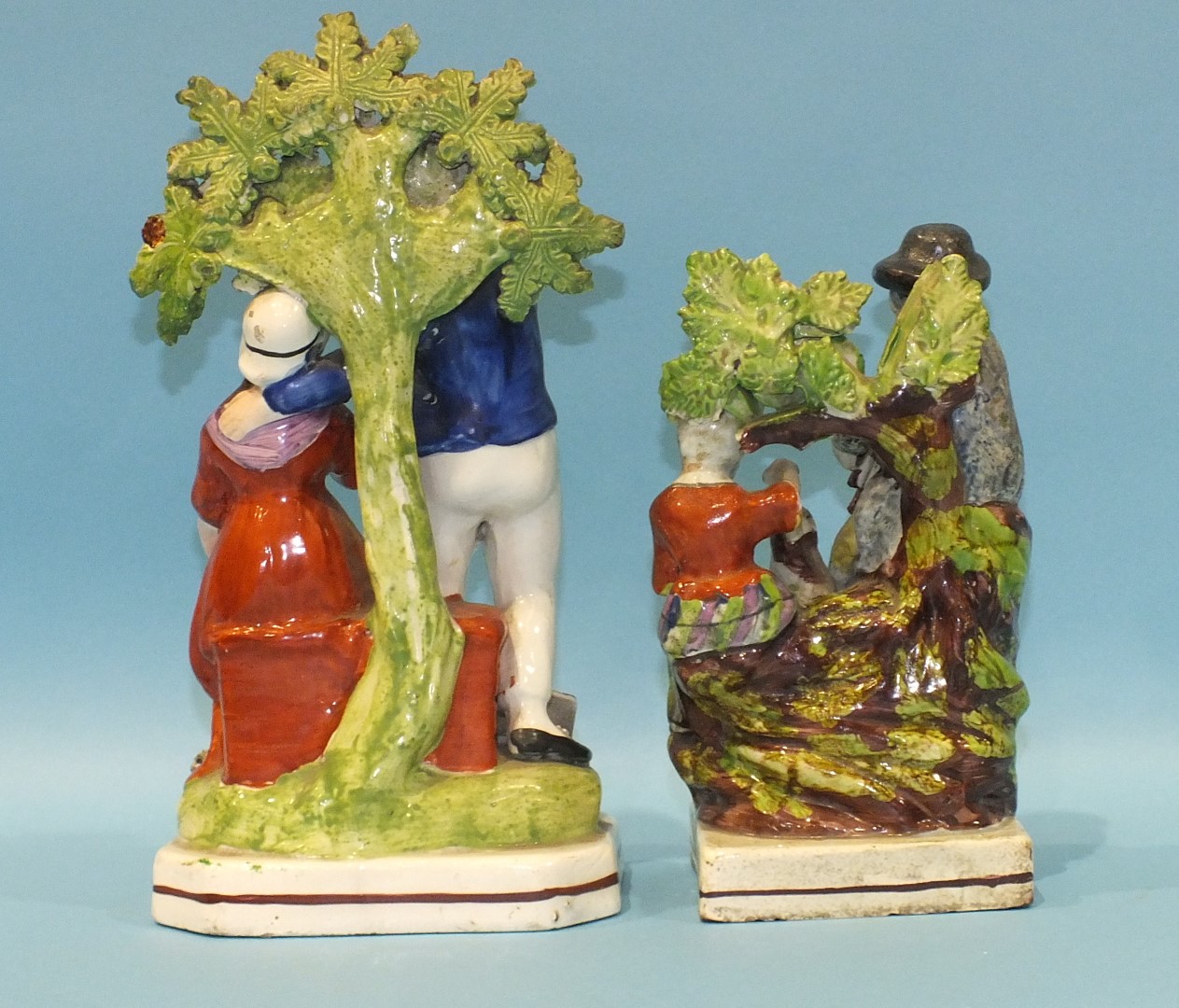An early-19th century Staffordshire pearlware group Pastime and a similar group The Sailor's Return, - Image 2 of 3