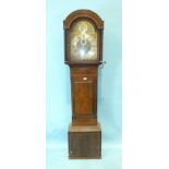 C Crewe, Tetbury, an inlaid mahogany long case clock, the restored arch brass dial with second