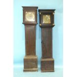 A stained pine long case clock with 30-hour brass 10'' dial and movement signed 'Henry Ranorth,