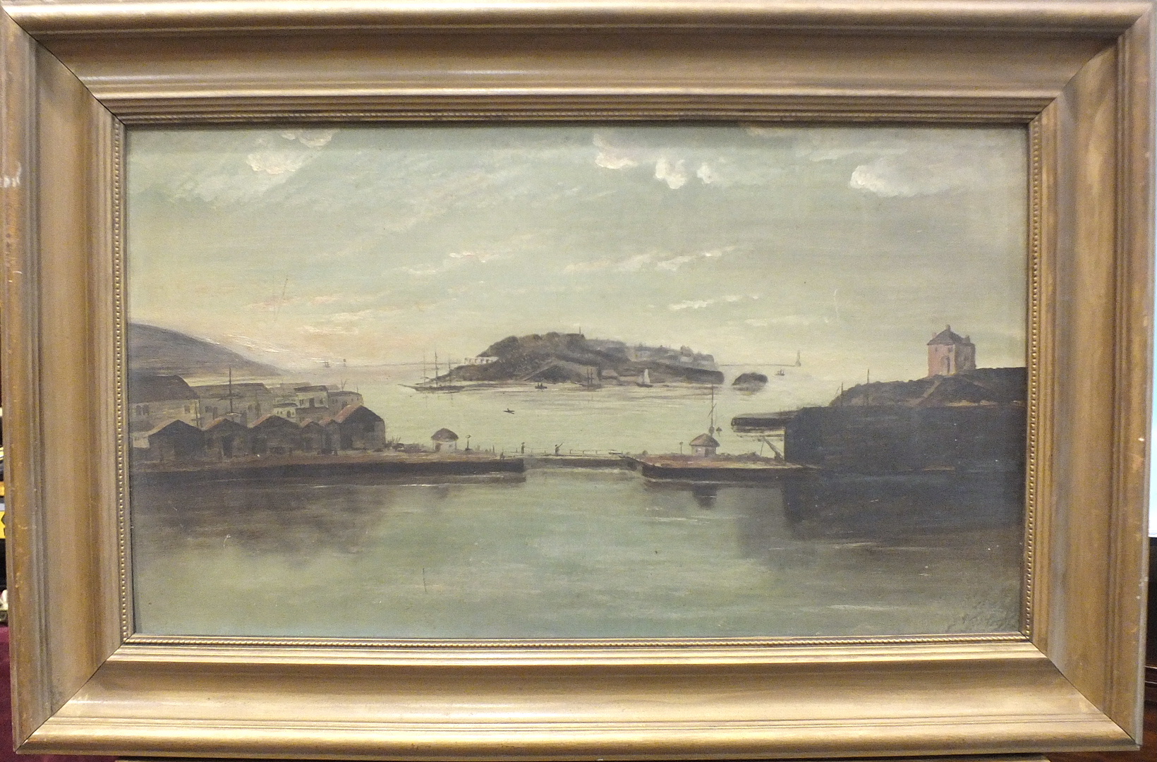 19th Century Naïve School, A PAIR OF VIEWS OF PLYMOUTH SOUND WITH SAIL AND STEAM PADDLE VESSELS