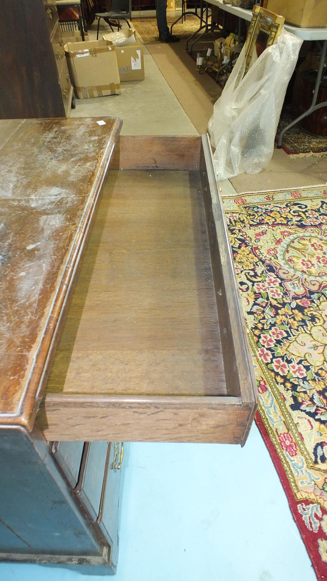 An early-18th century mahogany small chest of four long drawers, on bracket feet, 83cm wide, 79cm - Image 5 of 5