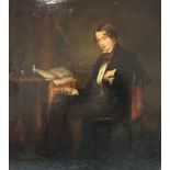 Hon. H Graves, 19th Century FREDERICK, EARL OF BELFAST, SEATED AT A TABLE HOLDING A QUILL, A MUSIC