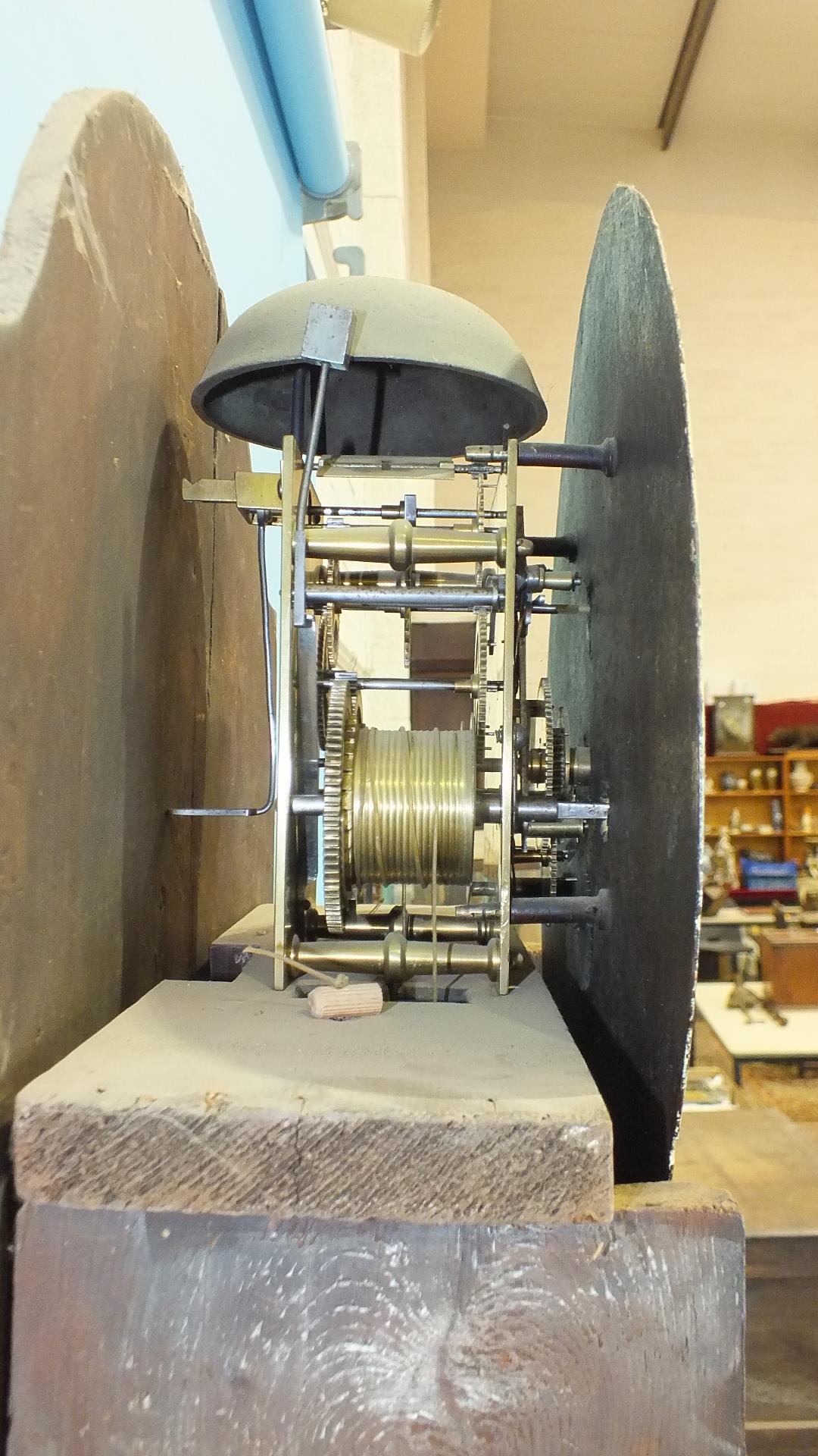 John Nielson, Glasgow, a mahogany long case clock with circular painted face, second/calendar - Image 4 of 4