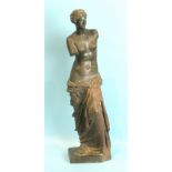 An early 20th century figure of Venus de Milo, inscribed Réd tion Sauvage and stamped for