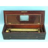 A Nicole Freres cylinder music box playing six airs, No.36688, Gamme No.1122, the single 35cm