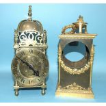 A good quality 19th century French bronze and ormolu double-faced clock case, 24cm high, together