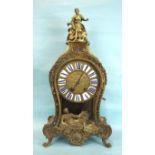 An 18th Century French large Boulle bracket clock of overall balloon shape, the case embellished